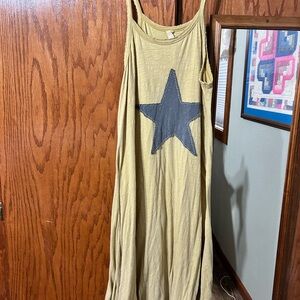 Magnolia Pearl Beige Maxi Dress with Blue Star